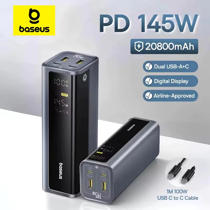 [Chứng nhận CCC] Baseus EnerGeek GP12 Power Bank 145W 20800mAh Sạc nhanh PowerBank di động với màn h