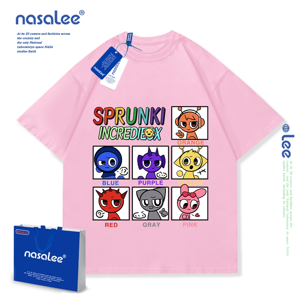 NASA Rhythm Box Sprunki Trẻ Em Mùa Hè Cổ Tròn Tay Ngắn Cotton Nguyên Chất Nam Nữ Trẻ Em Áo Hoạt Hình