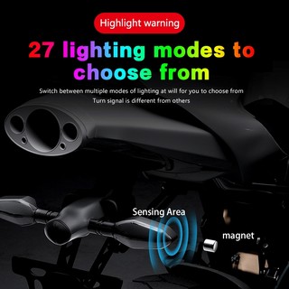 Đèn LED báo rẽ xe máy đa năng Đèn chiếu RGB tuần tự chảy Đèn báo đèn Flash chạy