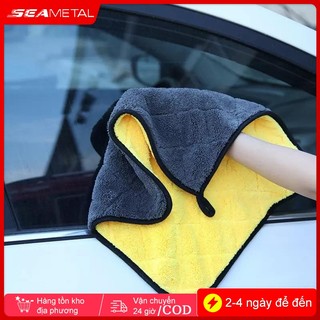 Seametal 800GSM Khăn lau xe hơi Lông cừu san hô Vải làm sạch dày hai mặt siêu thấm