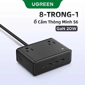 Bảng cắm ổ cắm UGREEN S6 Magic Cube với bảng cắm đa chức năng USB Trạm sạc máy tính để bàn đa cổng