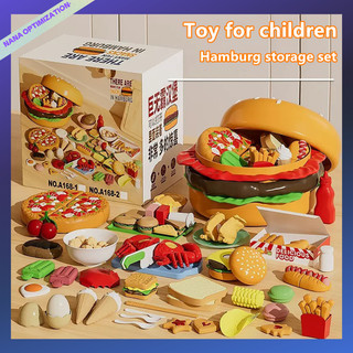Hộp lưu trữ Hamburg trẻ em cắt trái cây âm nhạc mô phỏng đồ chơi, trái cây và rau quả có thể bóc vỏ thực phẩm và trái cây.