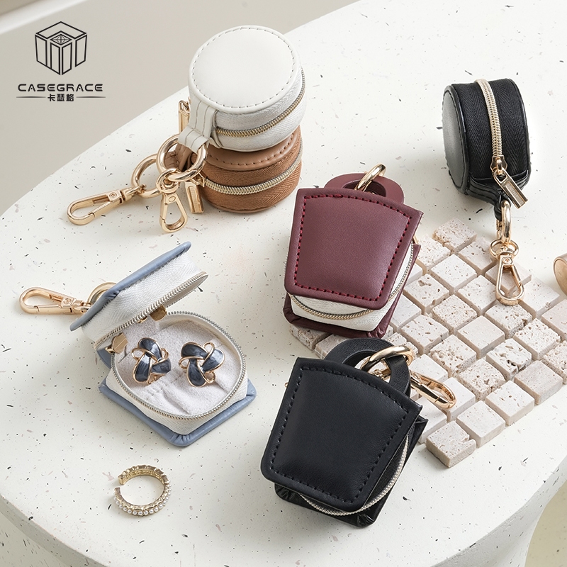 Casegrace Hộp Trang Sức Du Lịch Có Khóa Kéo, Lưu Trữ Nhẫn, Bông Tai, Vòng Cổ, Tặng Kèm Khóa