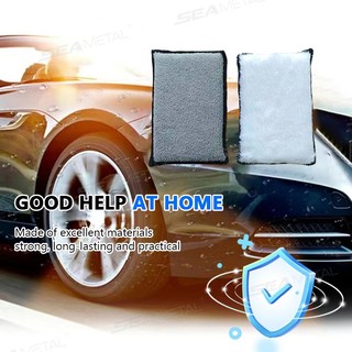 Seametal 3 Chiếc Rửa Xe Bọt Biển Khối Mềm Hai Mặt Microfiber Chà Bọt Biển Dụng Cụ Làm Sạch Ô Tô