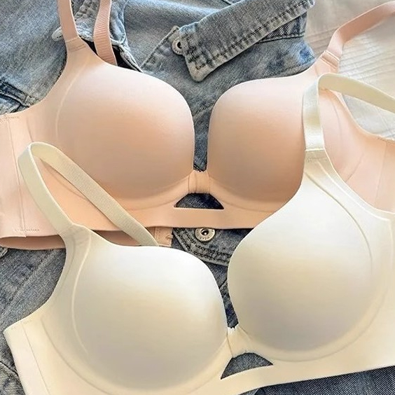 Nâng Quần Lót Liền Mạch Nữ Ngực Nhỏ Tập Hợp Không Vòng Thép Áo Ngực Có Thể Điều Chỉnh