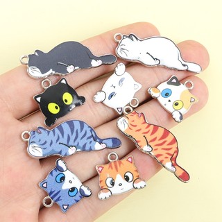 10 Chiếc Dễ Thương Nằm Mèo Meow People Series Men Charms, Vòng Cổ Vòng Tay Bông Tai Móc Khóa Và Túi & Tai Nghe Phụ Kiện DIY Lazy Kitten Mặt Dây Chuyền - Món Quà Hoàn Hảo Cho Người Yêu Mèo