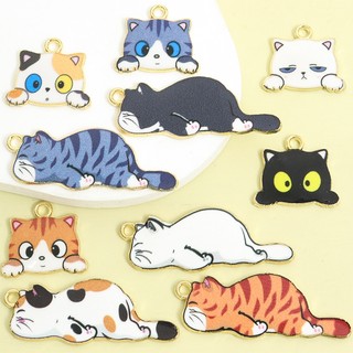 10 Chiếc Dễ Thương Nằm Mèo Meow People Series Men Charms, Vòng Cổ Vòng Tay Bông Tai Móc Khóa Và Túi & Tai Nghe Phụ Kiện DIY Lazy Kitten Mặt Dây Chuyền - Món Quà Hoàn Hảo Cho Người Yêu Mèo