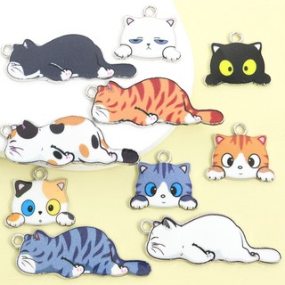 10 Chiếc Dễ Thương Nằm Mèo Meow People Series Men Charms, Vòng Cổ Vòng Tay Bông Tai Móc Khóa Và Túi & Tai Nghe Phụ Kiện DIY Lazy Kitten Mặt Dây Chuyền - Món Quà Hoàn Hảo Cho Người Yêu Mèo