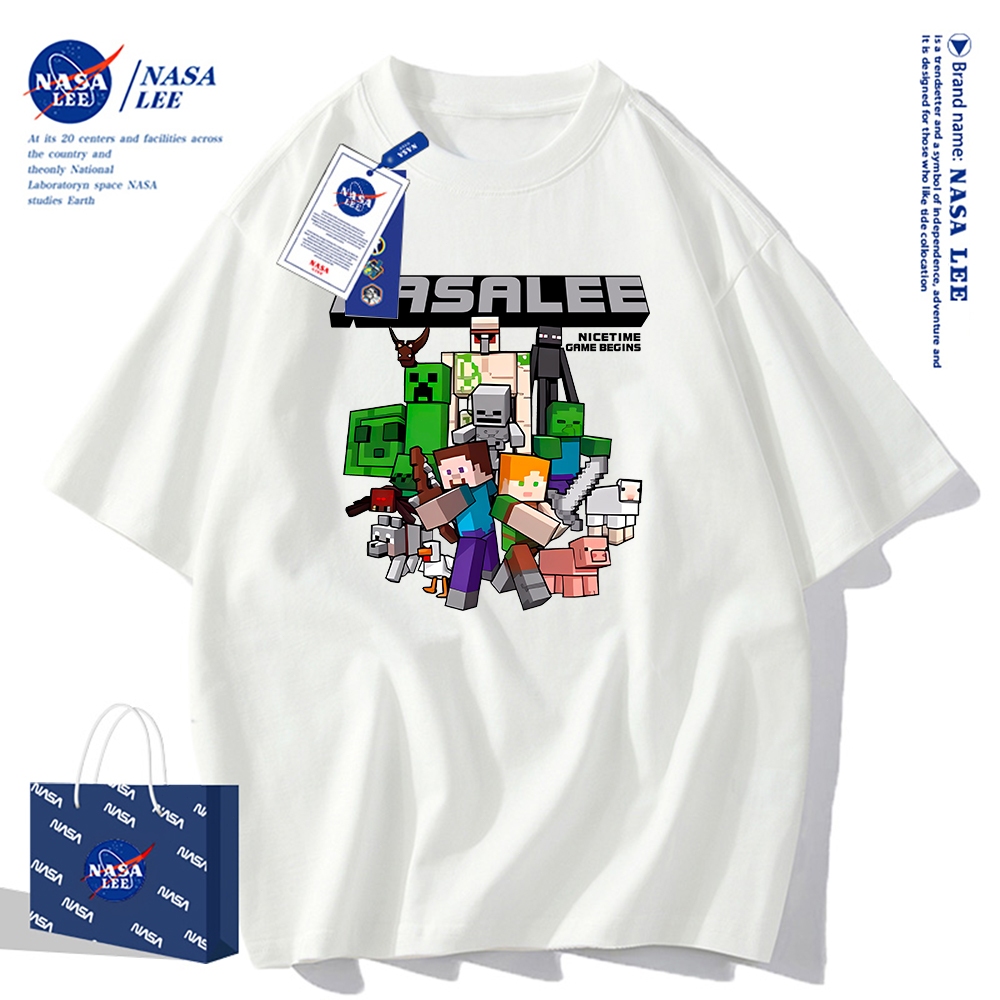 Áo thun ngắn tay NASA - Họa tiết nhân vật hoạt hình, cotton, unisex
