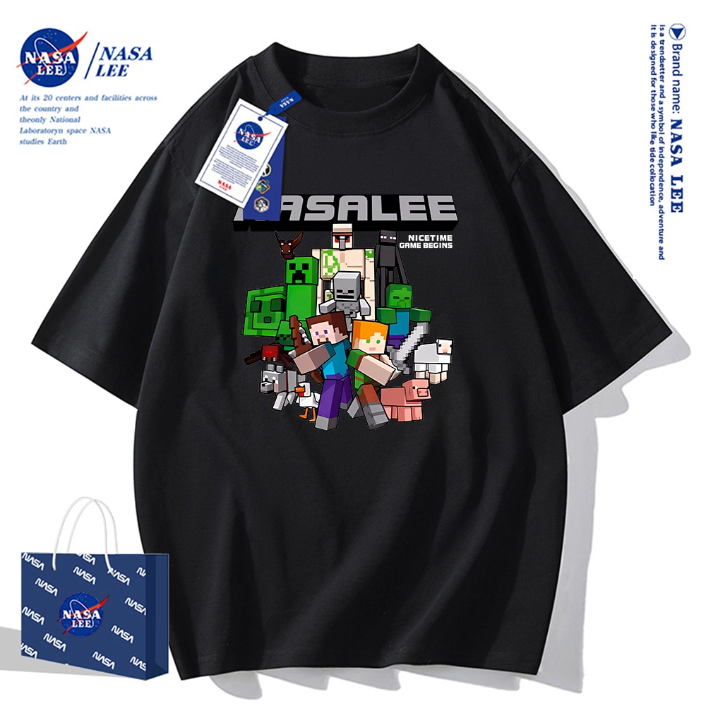Áo thun ngắn tay NASA - Họa tiết nhân vật hoạt hình, cotton, unisex