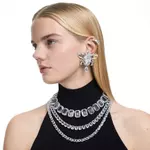 Swarovski (Mới) Vòng Cổ Nữ Thời Trang Bạc S925 Quá Khổ Giả Pha Lê Hình Bát Giác Cắt Pha Lê Trắng Đá Quý Millenia Vòng Cổ Quà Tặng Ngày Lễ Tình Nhân Sinh Ra Đời — ảnh 3