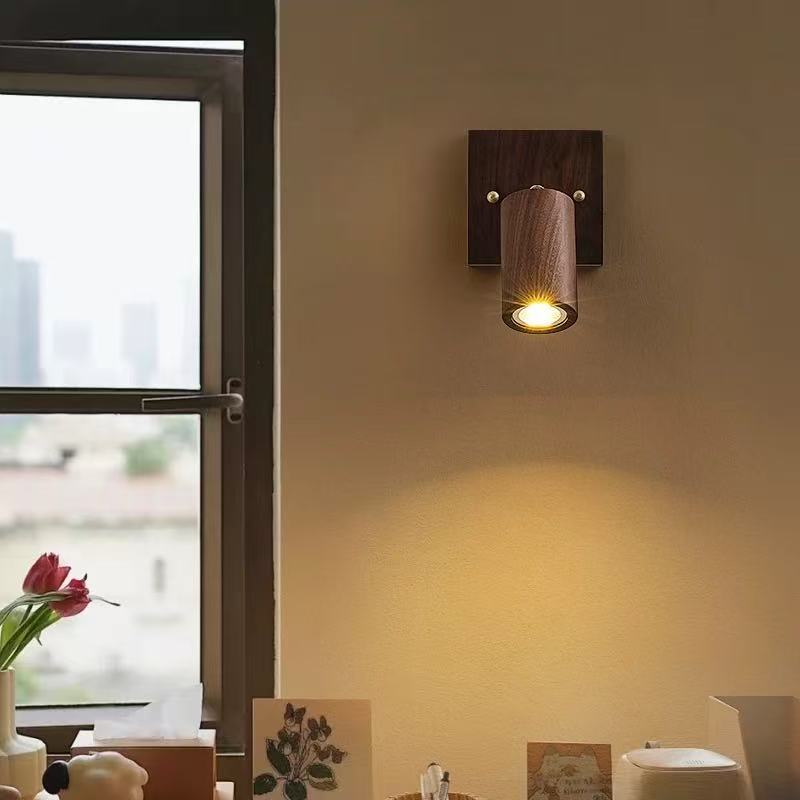 Đèn tường Led phong cách Nhật Bản có công tắc dây kéo, Đèn tường pha óc chó cổ điển, Thích hợp cho phòng khách, phòng ngủ, học tập