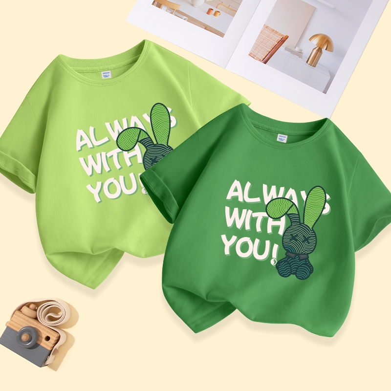 W.G.Q  Áo thun ngắn tay bé trai , vải 100% Cotton, mềm mại thoải mái với in hợp thời trang