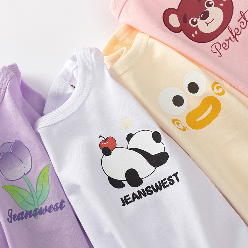 W.G.Q  Áo thun ngắn tay bé trai , vải 100% Cotton, mềm mại thoải mái với in hợp thời trang