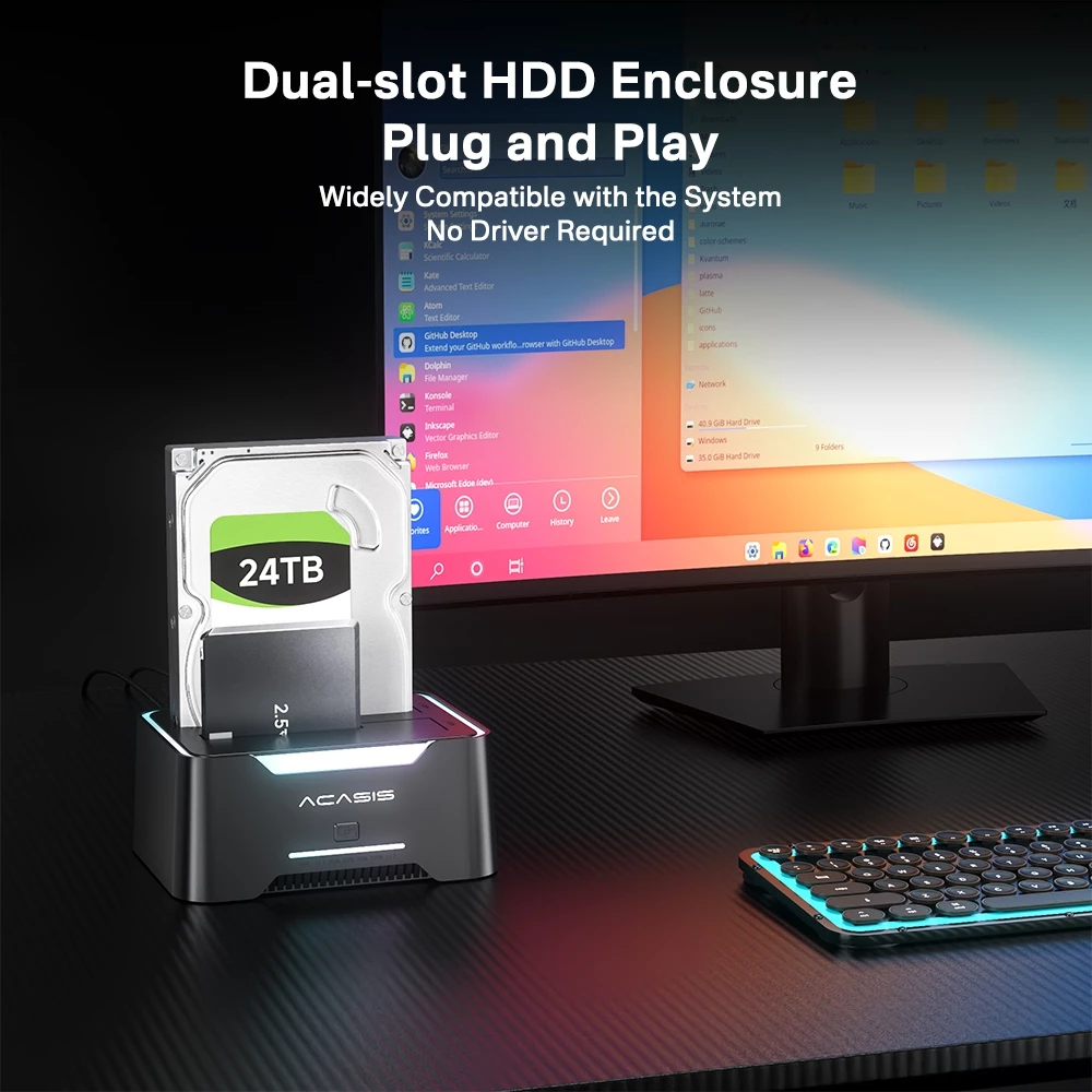 Đế đĩa cứng ACASIS 2.5 / 3.5 inch máy tính xách tay để bàn SATA cổng nối tiếp SSD trạng thái rắn di