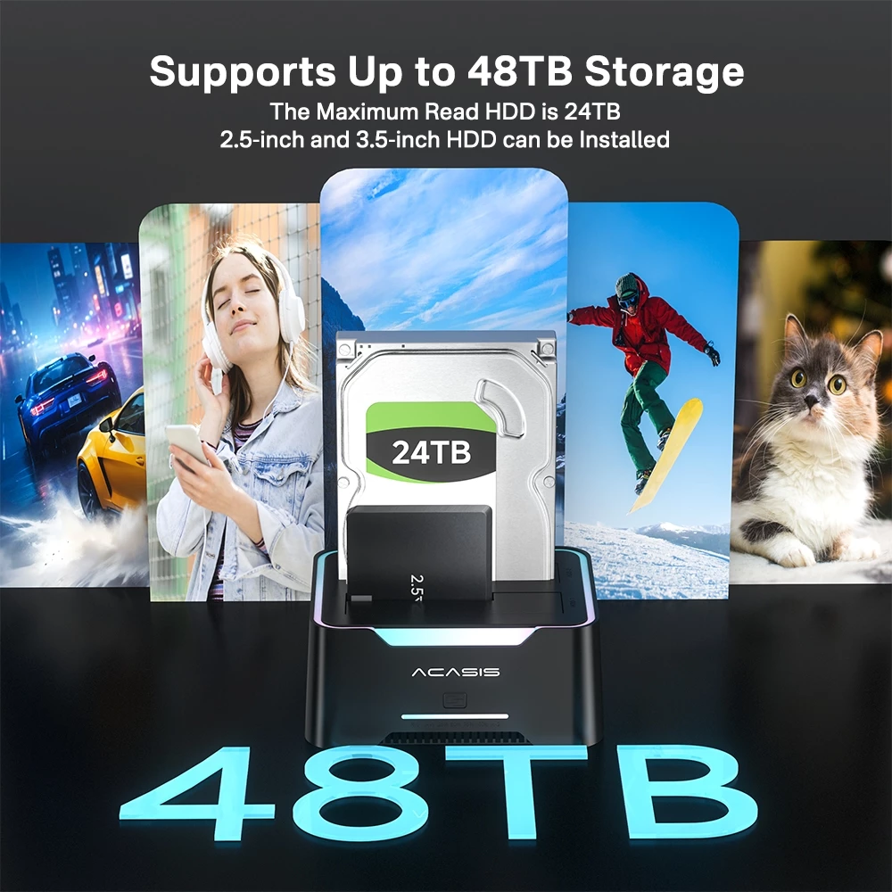 Đế đĩa cứng ACASIS 2.5 / 3.5 inch máy tính xách tay để bàn SATA cổng nối tiếp SSD trạng thái rắn di