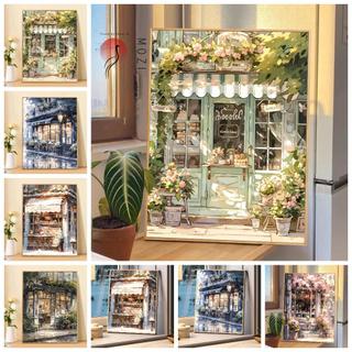 Mozi tranh sơn dầu số hóa 40x50cm/30x40cm, tranh tô màu theo số, phong cách quán cà phê, có thể làm theo yêu cầu