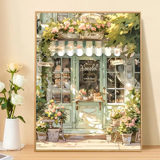 Mozi tranh sơn dầu số hóa 40x50cm/30x40cm, tranh tô màu theo số, phong cách quán cà phê, có thể làm theo yêu cầu