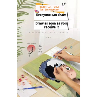 Mozi tranh sơn dầu số hóa 40x50cm/30x40cm, tranh tô màu theo số, phong cách quán cà phê, có thể làm theo yêu cầu