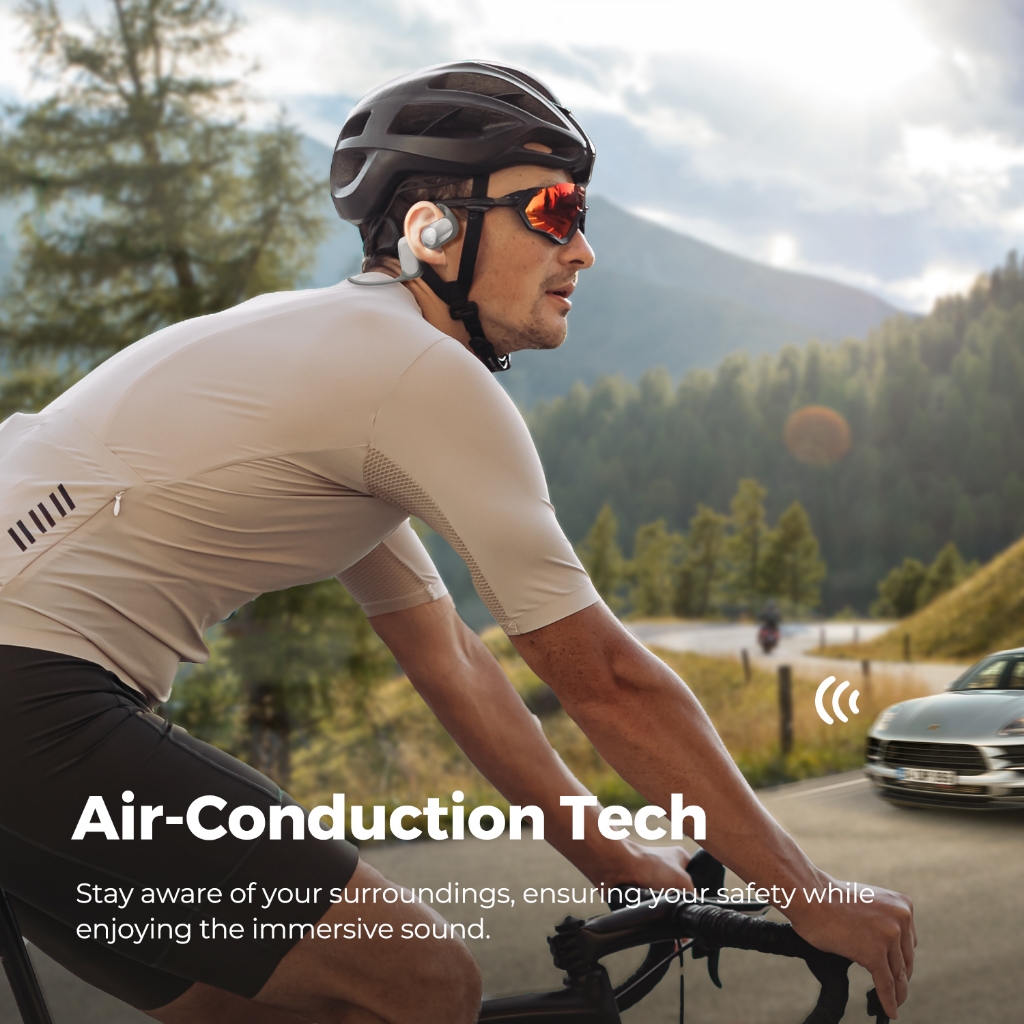 Ảnh Tai nghe tai mở SoundPEATS RunFree (Màu xám) Tai nghe dẫn truyền không khí Trình điều khiển 16,2mm Thời gian chơi 14 giờ với băng đô Tai nghe thể thao Bluetooth 5.3 2