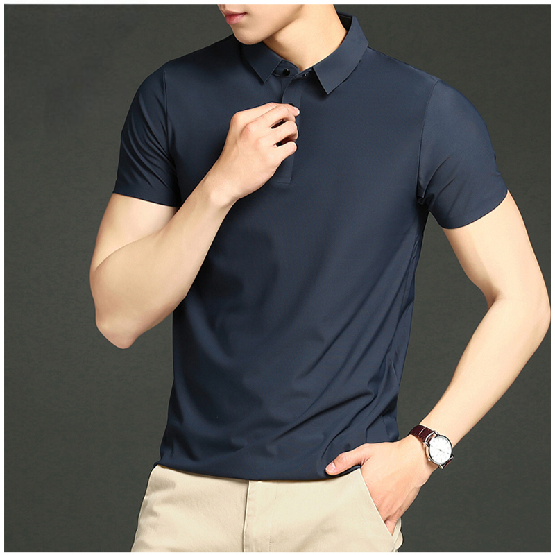 Áo Sơ Mi Polo Nam Oversize Công Sở Rời Áo Polo Đen Thời Trang Trơn Áo Thun Làm Việc