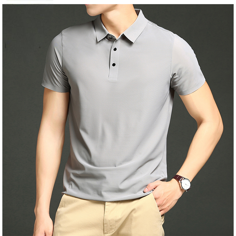 Áo Sơ Mi Polo Nam Oversize Công Sở Rời Áo Polo Đen Thời Trang Trơn Áo Thun Làm Việc