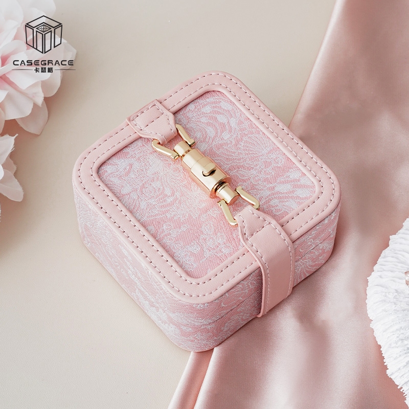 Casegrace Di Động Hộp Trang Sức Trang Sức Hộp Bảo Quản Kim Loại Khóa Trang Sức Tổ Chức Cho Bông Tai Neclklace Nhẫn Hộp Quà Tặng
