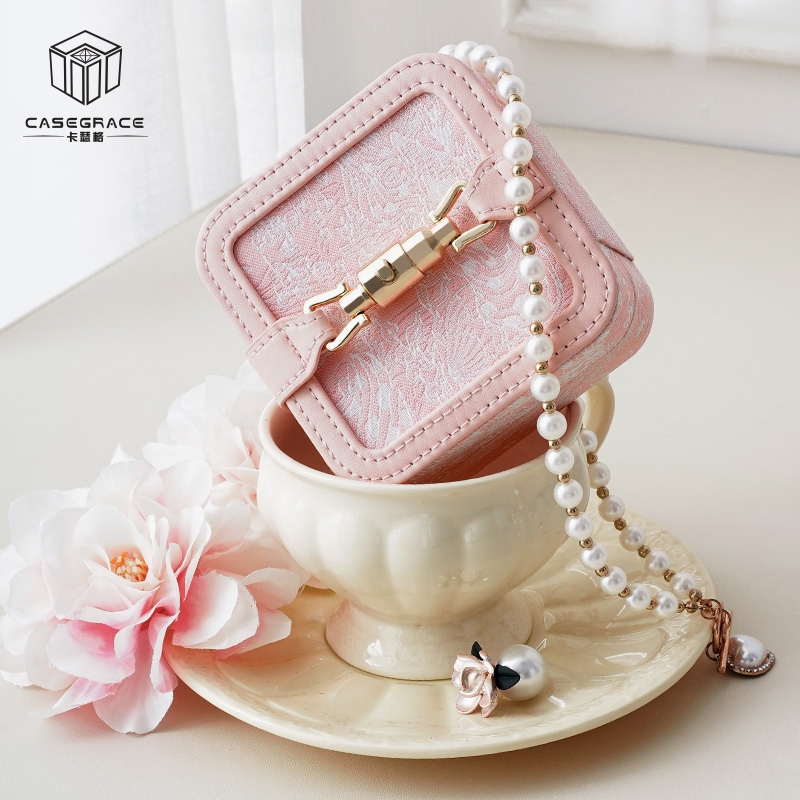 Casegrace Di Động Hộp Trang Sức Trang Sức Hộp Bảo Quản Kim Loại Khóa Trang Sức Tổ Chức Cho Bông Tai Neclklace Nhẫn Hộp Quà Tặng