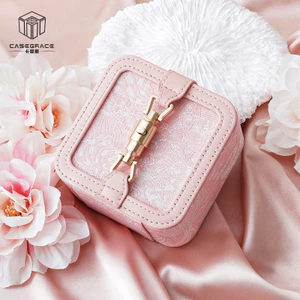 Casegrace Di Động Hộp Trang Sức Trang Sức Hộp Bảo Quản Kim Loại Khóa Trang Sức Tổ Chức Cho Bông Tai Neclklace Nhẫn Hộp Quà Tặng