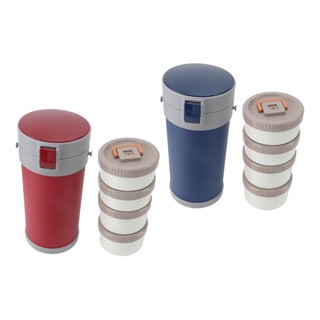 Bình cách nhiệt 2.9L 304 Lò vi sóng bằng thép không gỉ An toàn chống rò rỉ Hộp cơm trưa có thể xếp chồng lên nhau có dây đeo Tay cầm Bình đựng thức ăn chân không cách nhiệt cho trường học Văn phòng