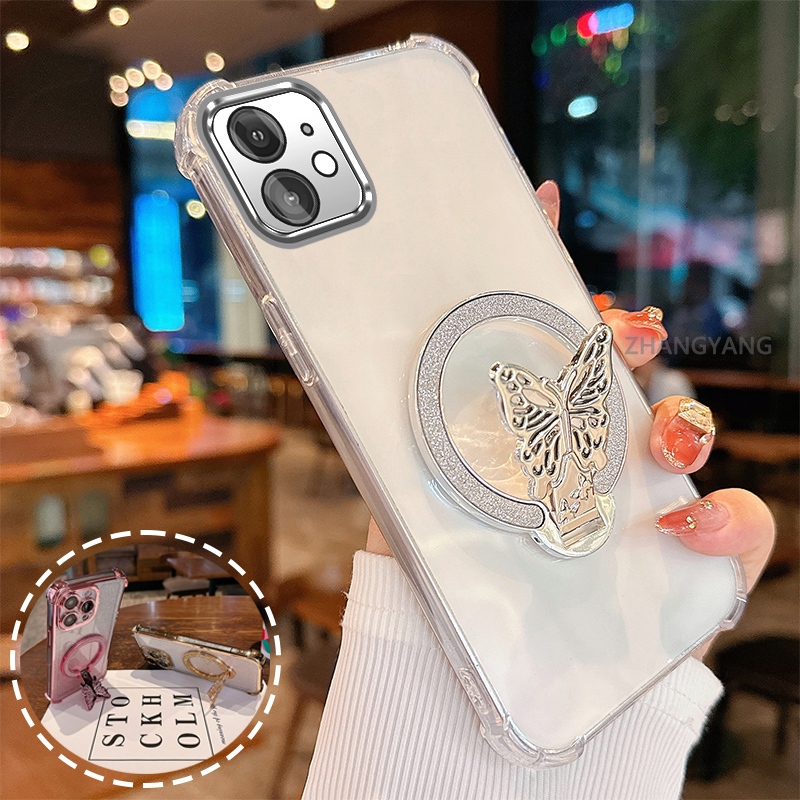 Ốp Lưng Cho iPhone 11 iPhone 11 Pro iPhone 11 Pro Max flash Bột Mạ Điện Bốn Góc Chống Rơi Vỏ Điện Thoại Thẩm Mỹ flash Bướm Giá Đỡ Thiết Kế Mới TPU Mềm
