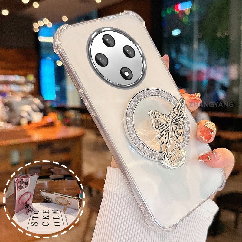 Ốp Lưng Cho OPPO reno 12F 5G flash Bột Mạ Điện Bốn Góc Chống Rơi Vỏ Điện Thoại Thẩm Mỹ flash Bướm Giá Đỡ Thiết Kế Mới TPU Mềm Trường Hợp
