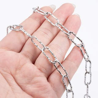 Thép không gỉ Đóng lõm hình bầu dục Chuỗi chữ thập Trang sức tự làm Vòng cổ Vòng tay Phụ kiện