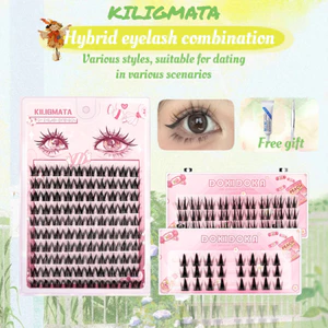 Kiligmatata Lông Mi Giả 3D Cong Tự Nhiên 8-14mm C+ Chất lượng cao tái sử dụng