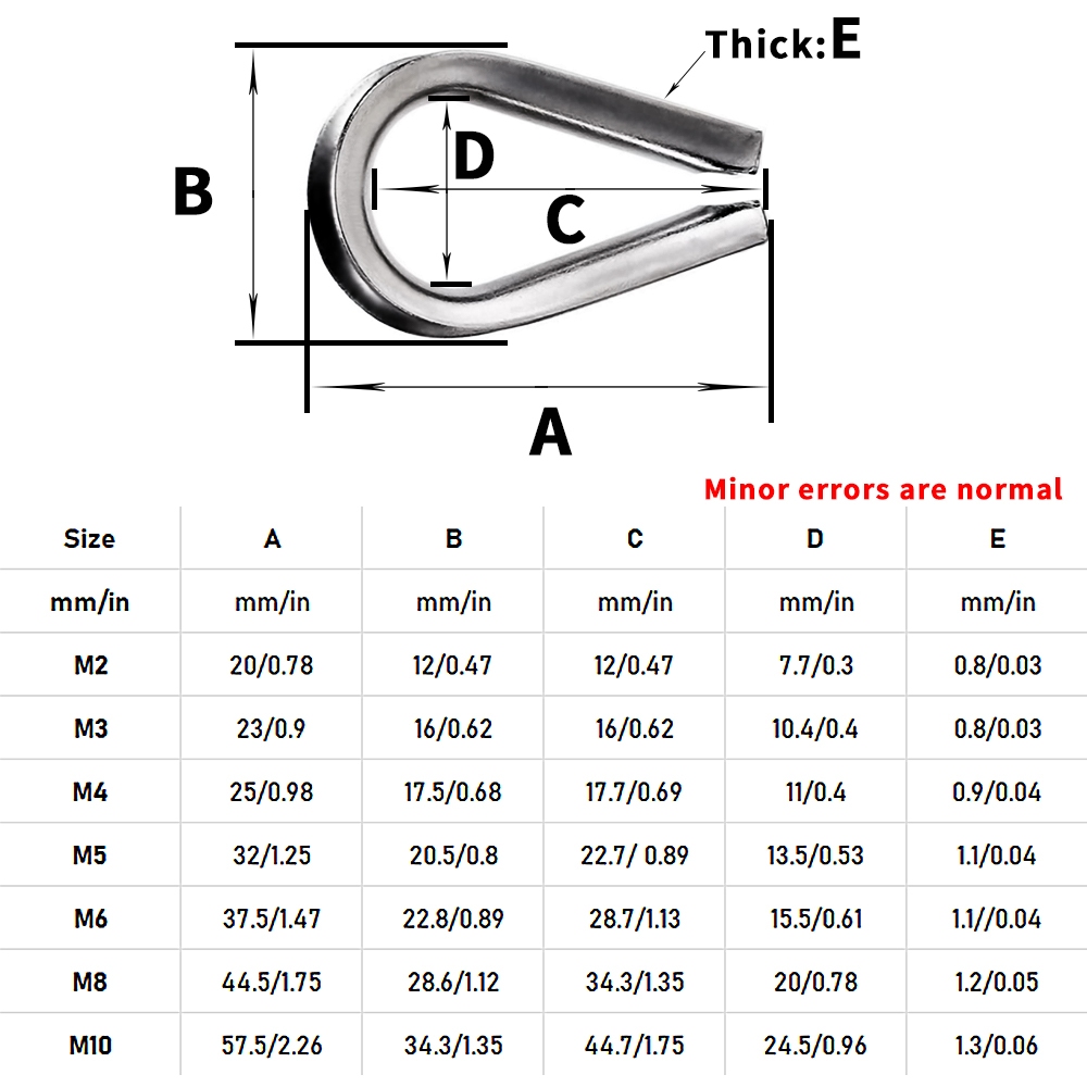 M2-M10 304 Cáp Thép Không Gỉ Dây Thép Dây Bảo Vệ Vòng Cố Định Vòng Thép Không Gỉ
