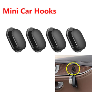 4 Xe Ô Tô Mini Móc Dính Cho Cáp USB Tai Nghe Lưu Trữ Chìa Khóa Tự Dính Móc Treo Tường Móc Treo Tự Động Dây Kẹp