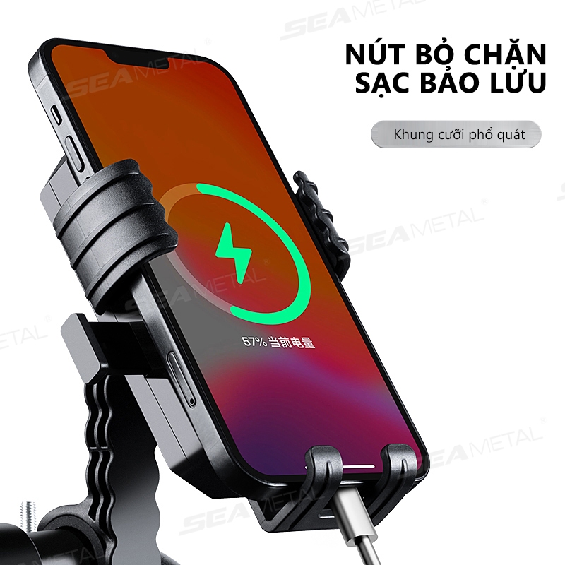 Giá đỡ điện thoại xe máy seametal Kẹp điện thoại xe máy, xe đạp xoay 360 độ tiện lợi chắc chắn