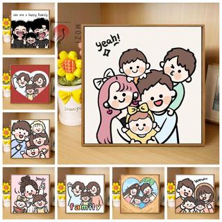 Mozi ✨ Tranh tô màu số hóa 40x50cm / 30x40cm – tranh sơn dầu số hoá theo yêu cầu, tranh gia đình