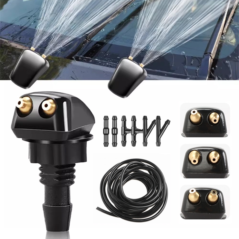 Seametal Kính Chắn Gió Ô Tô Khăn Lau Máy Giặt Xịt Vòi Hai Lỗ Khăn Lau Nước Phản Lực Có Thể Điều Chỉnh Xịt Vòi Kết Nối Bộ Giặt