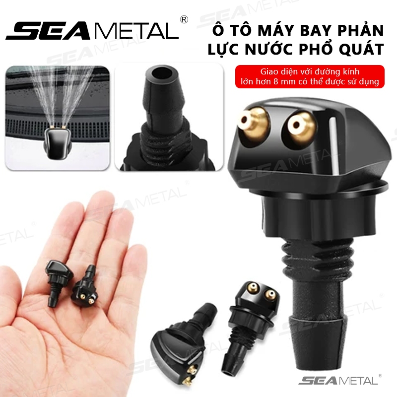 Seametal Kính Chắn Gió Ô Tô Khăn Lau Máy Giặt Xịt Vòi Hai Lỗ Khăn Lau Nước Phản Lực Có Thể Điều Chỉnh Xịt Vòi Kết Nối Bộ Giặt