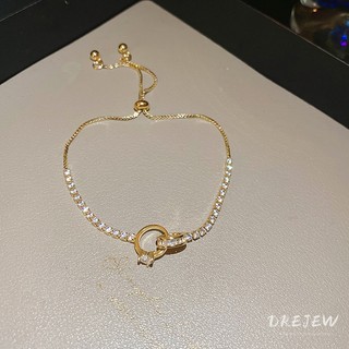 Drejew Zircon cổ điển vòng tay thắt nút hình tròn đơn giản thích hợp thời trang vòng tay đa năng nhẹ sang trọng trang trí tay cao cấp dành cho nữ