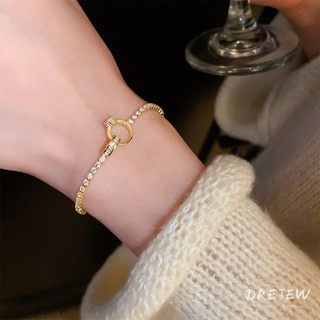 Drejew Zircon cổ điển vòng tay thắt nút hình tròn đơn giản thích hợp thời trang vòng tay đa năng nhẹ sang trọng trang trí tay cao cấp dành cho nữ