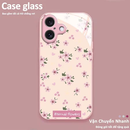 Ốp Điện Thoại Apple 15 Mùa Hè IPhone 14 Pro Girl IPhone 11 Trọn Gói Chống Rơi Hoa IPhone 12 13 14 12 Promax Ốp Kính Hoa Mảnh Nhỏ Vỏ IPhone