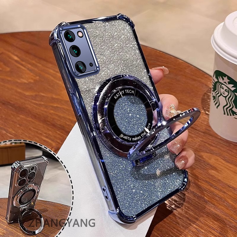 Ốp Lưng Cho Samsung NOTE 20 Mạ Điện Bốn Góc Chống Rơi Vỏ Điện Thoại Thẩm Mỹ flash 3D Giá Đỡ Điện Thoại Thiết Kế Mới TPU Mềm case