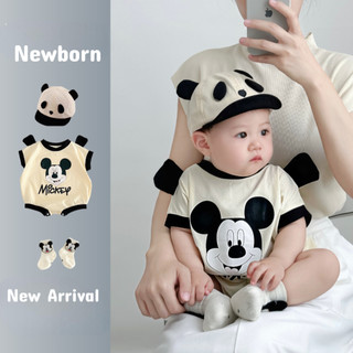 Sơ Sinh Hoạt Hình Dễ Thương Mickey Bodysuit Bé Mùa Hè Mới Quần Áo Bé Trai Và Bé Gái Áo Liền Quần 0-24 Tháng
