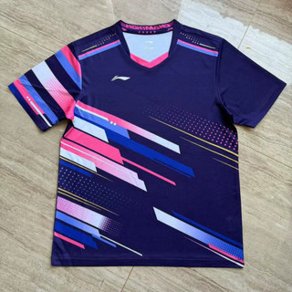 LI NING 2025 Mới Nam Nữ Lý Ning Quần Áo Bóng Bàn Đội Quốc Gia Vương Chuqin Sun Yingsha Bóng Bàn Tay Ngắn