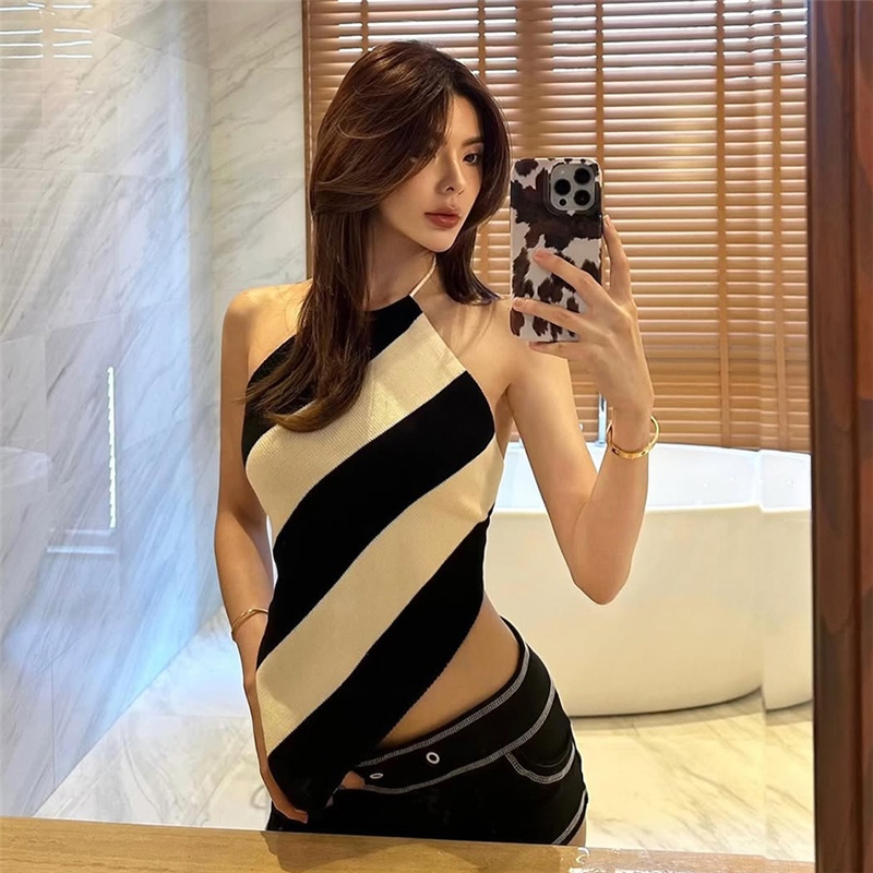 Cutenew Áo Vest Gợi Cảm Lưng Dây Tắt Tay Skinny Cá Tính Niche Nóng Gà Con Nhìn Mỏng Hơn Thời Trang Không Khí Phong Cách Nóng Mới