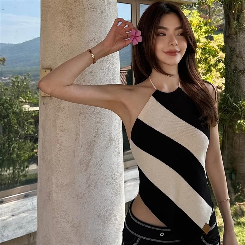 Cutenew Áo Vest Gợi Cảm Lưng Dây Tắt Tay Skinny Cá Tính Niche Nóng Gà Con Nhìn Mỏng Hơn Thời Trang Không Khí Phong Cách Nóng Mới