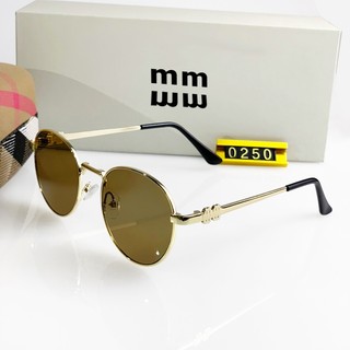 Kính râm cổ điển nam nữ thương hiệu kính râm kim loại tròn dành cho nữ hoạt động du lịch UV bảo vệ