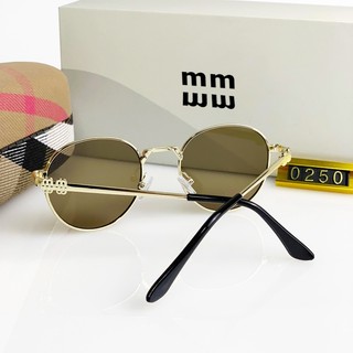 Kính râm cổ điển nam nữ thương hiệu kính râm kim loại tròn dành cho nữ hoạt động du lịch UV bảo vệ